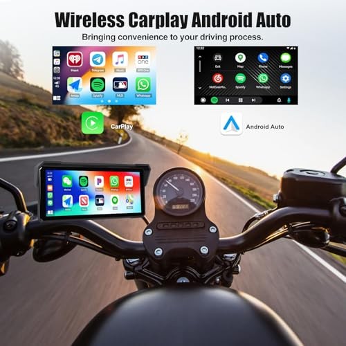 Motorcycle GPS Navigation System with Wireless Carplay Android Auto 8.1 inch