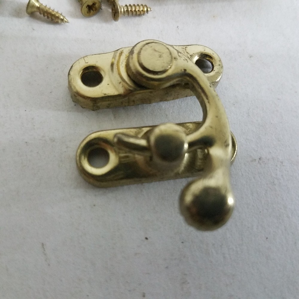Latch And Hinge Set For Box Lid Brass