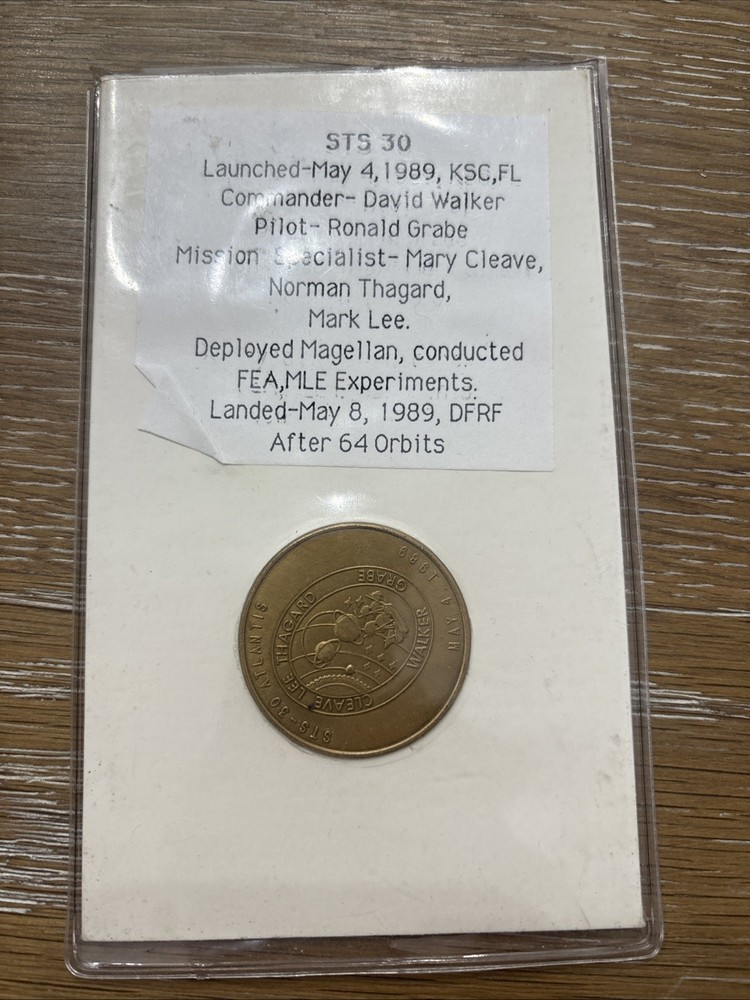 SHUTTLE CREW EMBLEM 1989 Collection Series Solid Bronze Mission STS-30 A5