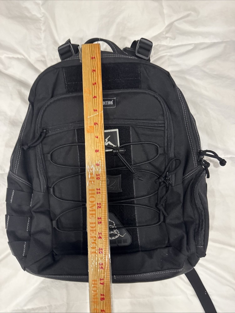 Maxpedition Black Tactical Backpack Nylon Multiple Compartments Bungee Cord Zip