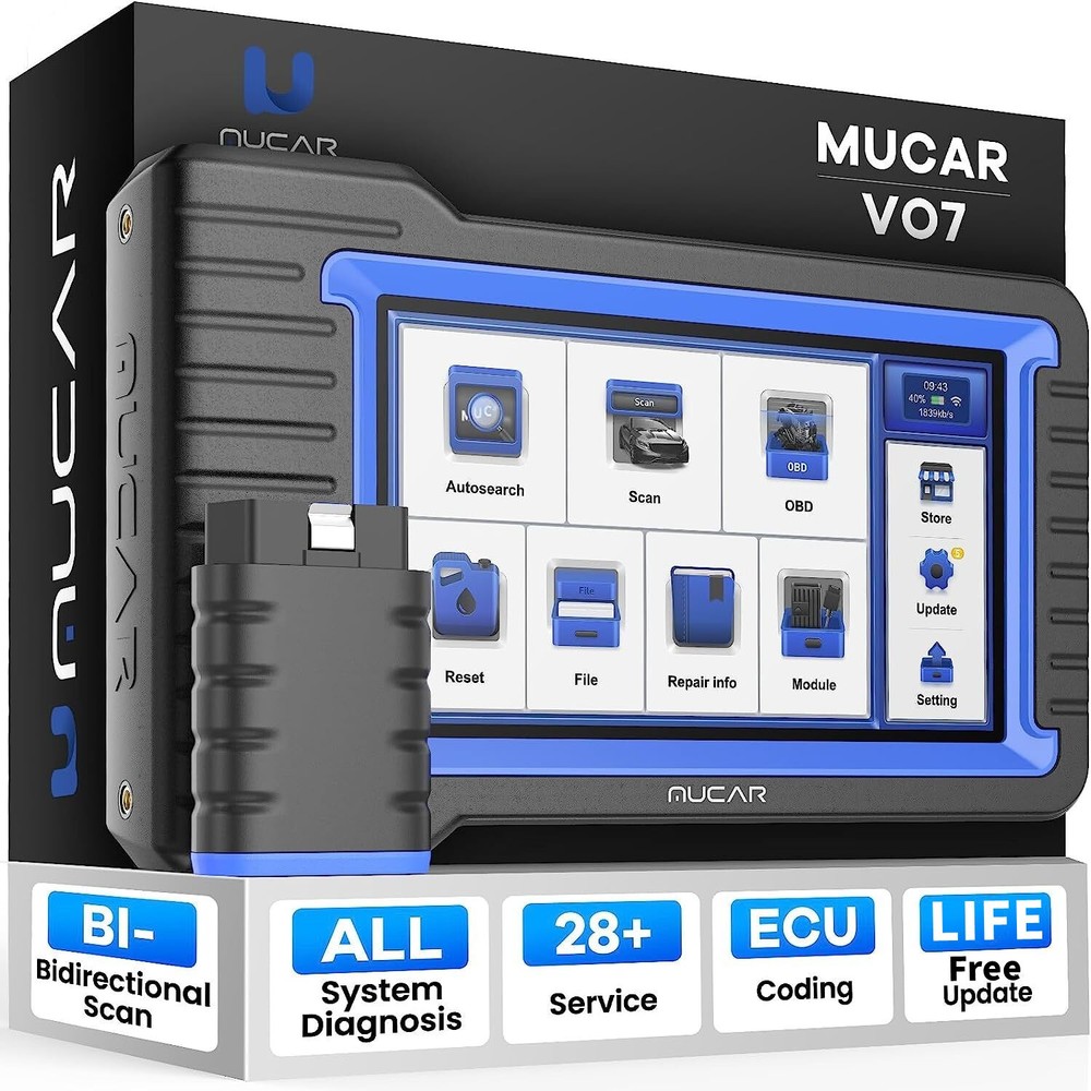 MUCAR 7" Bi-directional Scan Tool Bluetooth OBD2 Scanner Full System Diagnostic