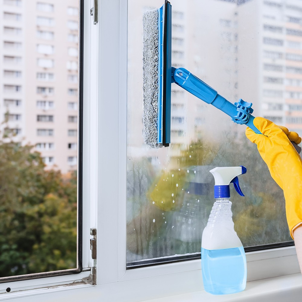 3 Pcs Microfiber Window Scrubber Replacement Head 9.84 Inch Blue