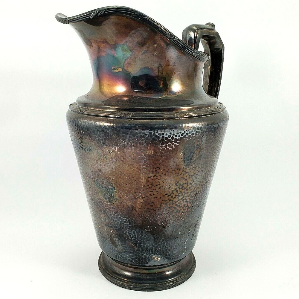 Vintage 1928 Reed & Barton Water Pitcher Hammered Surface Pattern 5585