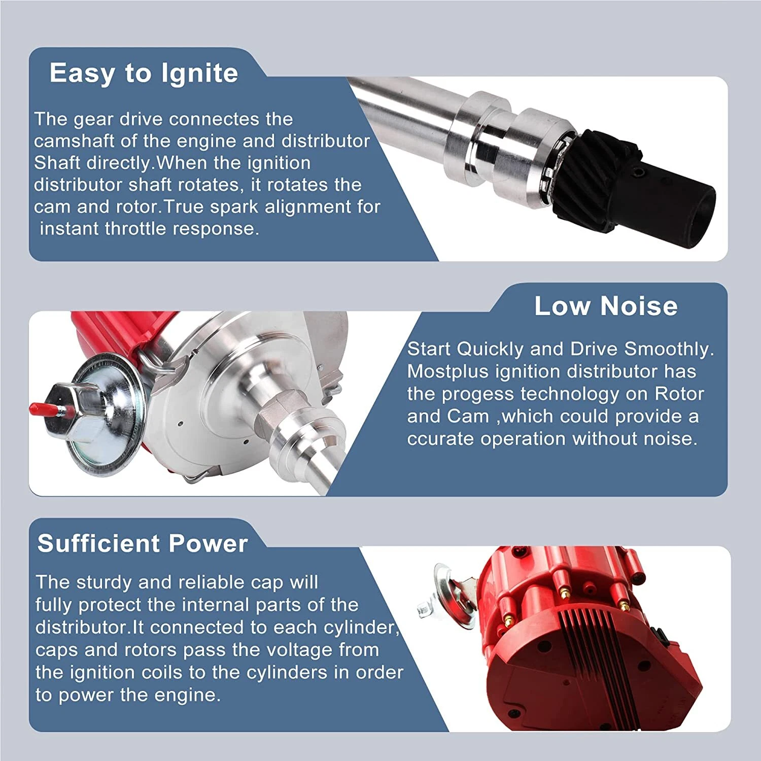 SBC Chevy Performance HEI Distributor Red Cap Super Coil 305 350 400 Small Block