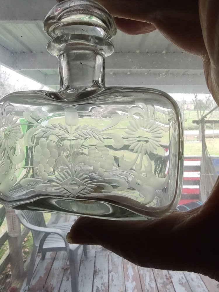 RARE Rosenthal etched crystal perfume bottle