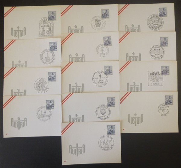 AUSTRIA 1976 SPECIAL POSTMARKS (x13) (ID:327/D52084)