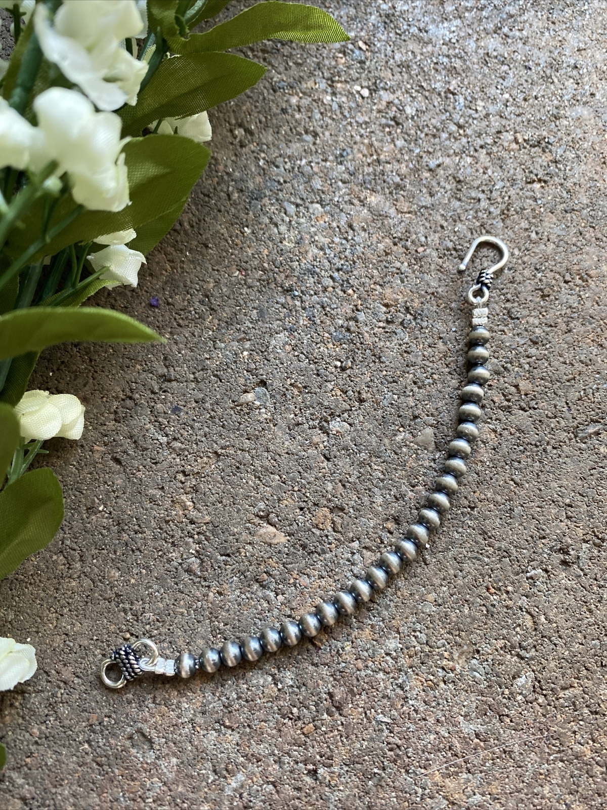 Necklace Extender Sterling Silver Pearls Bead 4mm 4 Inch