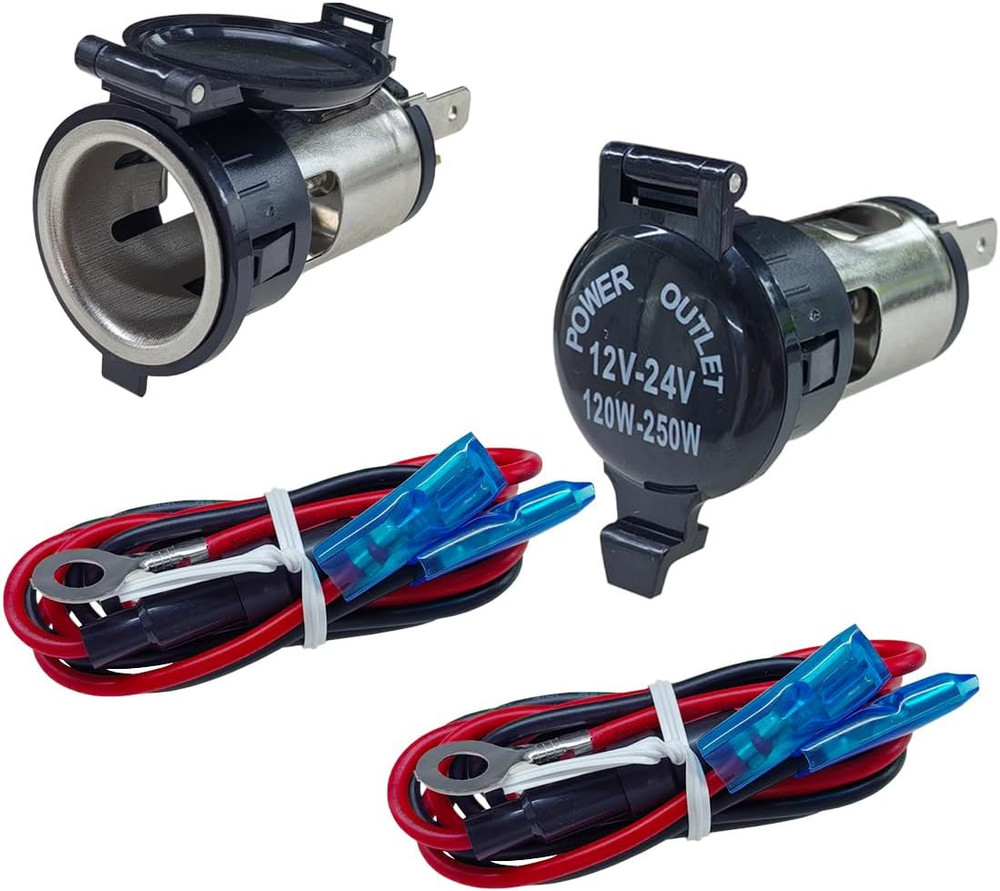 2PCS Cigarette Lighter Socket, DC 12V Car Power Outlet Socket Replacement, Water