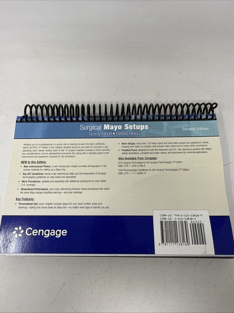 Surgical Mayo Setups, Second Ed. Spiral bound Version *Mild Cover Damage