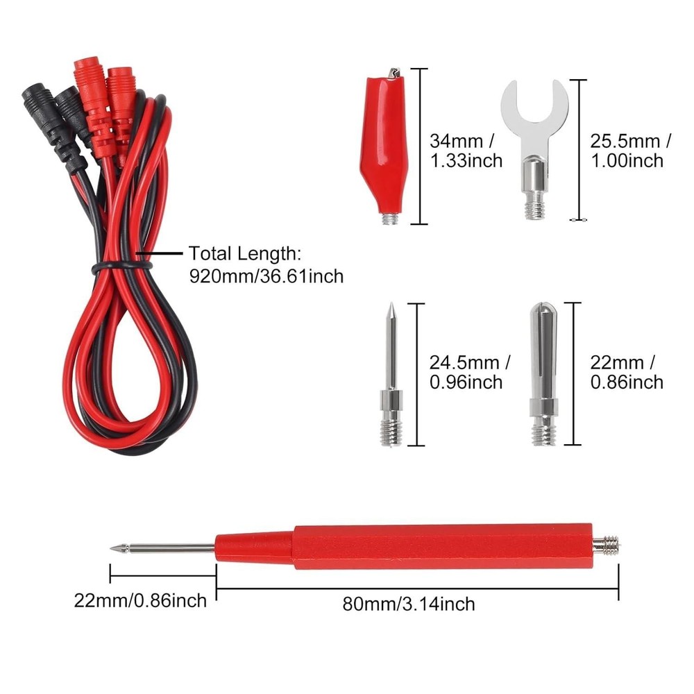 Premium 16in1 Multimeter Test Leads Kit Replaceable Silicone Jumper Wires with E