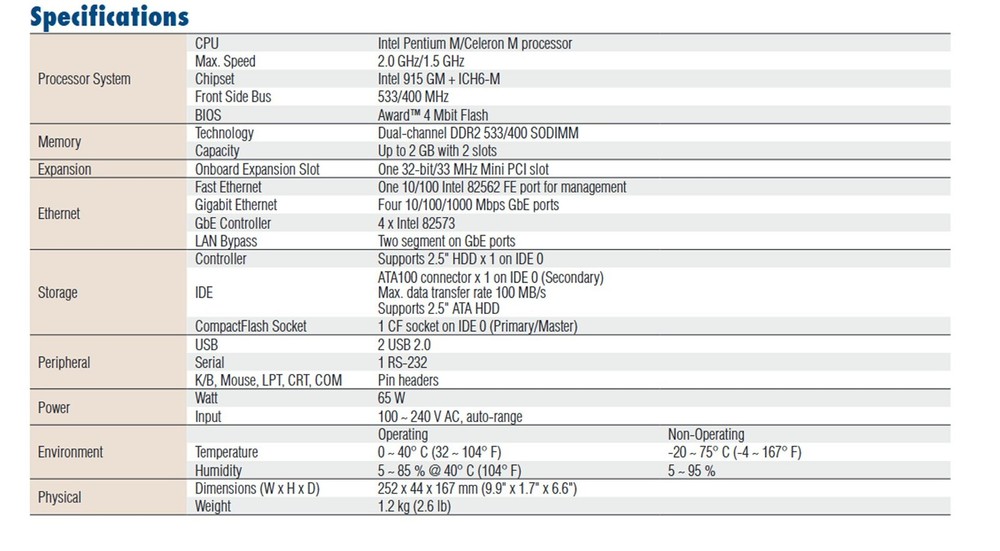 ADVANTECH NETWORK SECURITY PLATFORM FWA-710 Z06