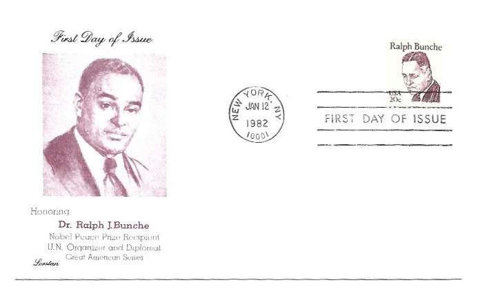 1860 20c Ralph Bunche, Lorstan FDC