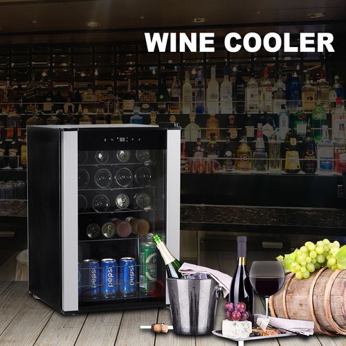 Beer Wine Cooler Wine Fridge with Digital Temperature 19 Bottle Freestanding LED