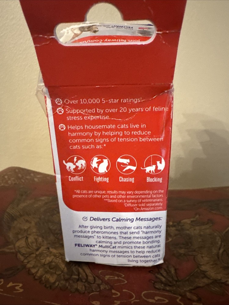 Feliway MultiCat Diffuser - 48 mL Cat Calming Pheromone Refill 2027