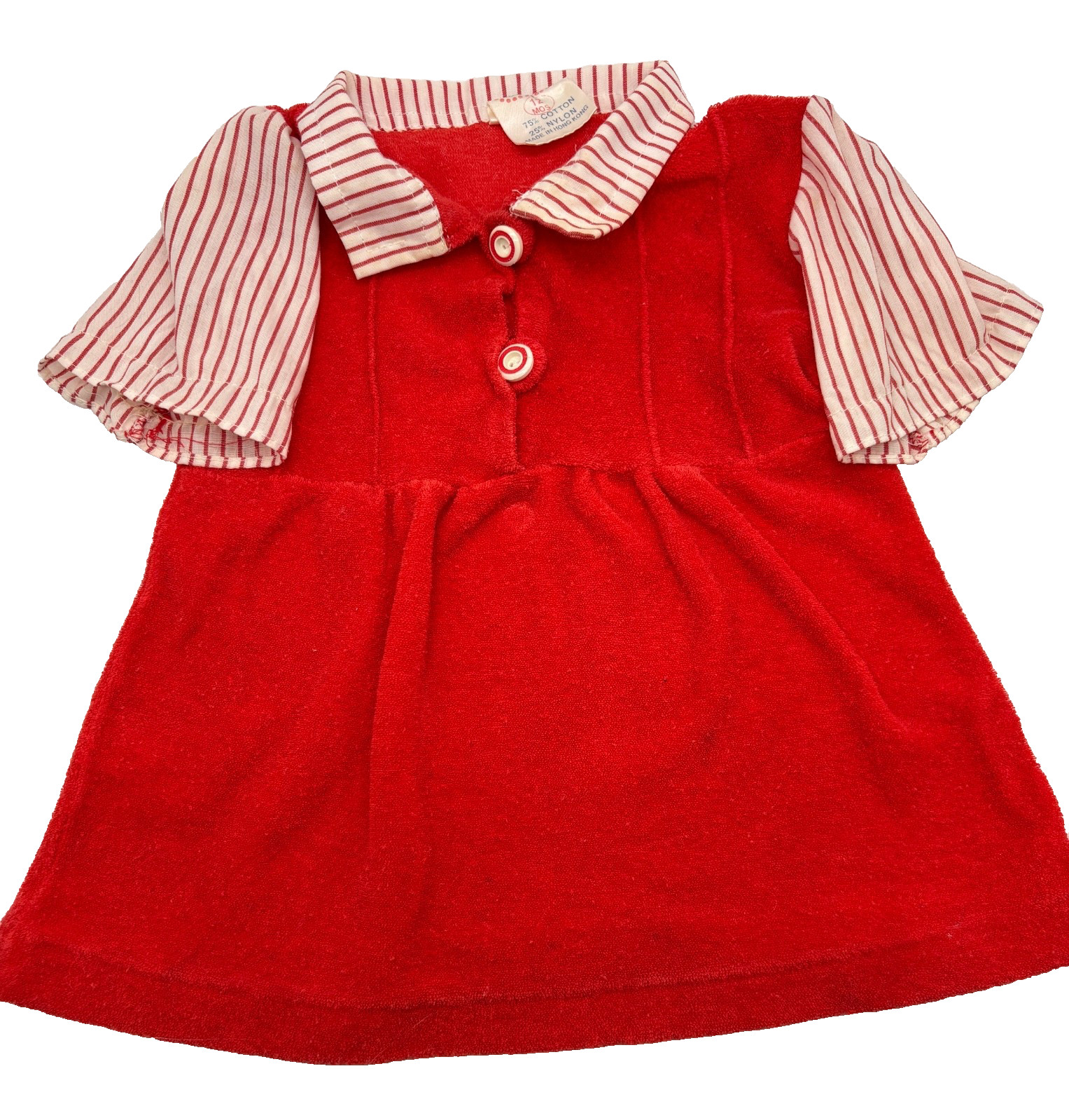 Vintage POPSICLE BRAND Baby Girl Adorable Red Retro Summer Dress Size 12 MONTHS