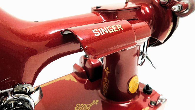Desk Dave's "RUBY RED" Singer Featherweight 221 Sewing Machine