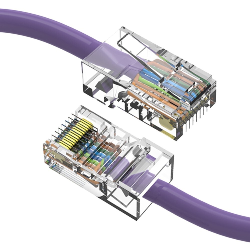 0.5FT Cat5e RJ45 Ethernet LAN Network UTP Non-Booted Patch Cable Copper Purple