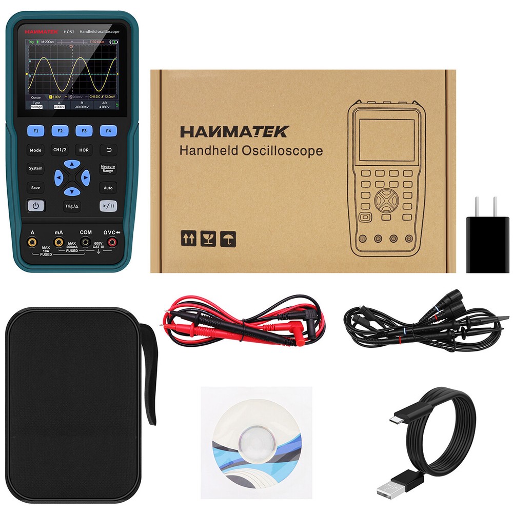 2CH Handheld Oscilloscope Multimeter For Automobile Maintenance Power Detection