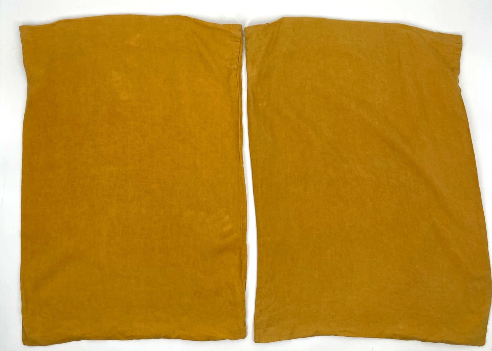 Set of 2 Bed Threads 100% Linen Mustard Yellow Pillowcase solid Queen standard