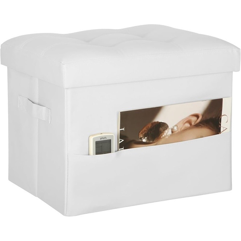 Foldable Storage Ottoman Footstool Thick Foam Lightweight Multipurpose Bench New