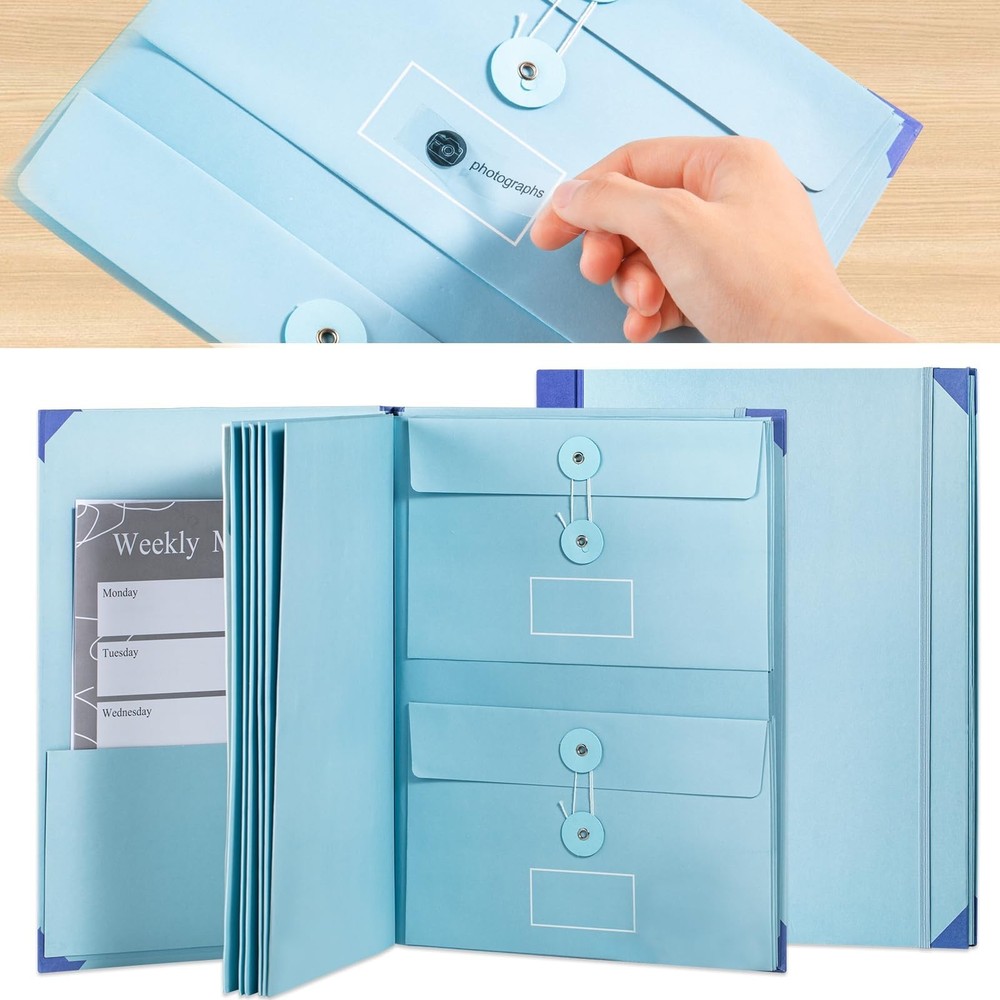 Stylish Document Organizer Binder with Labels & Pockets for Important Papers