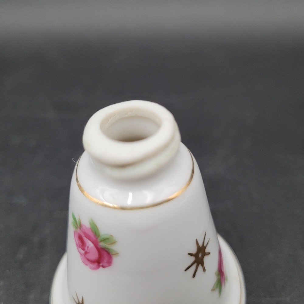 Vintage DeVilbiss Floral Porcelain Transferware Spray Perfume Bottle Atomizer