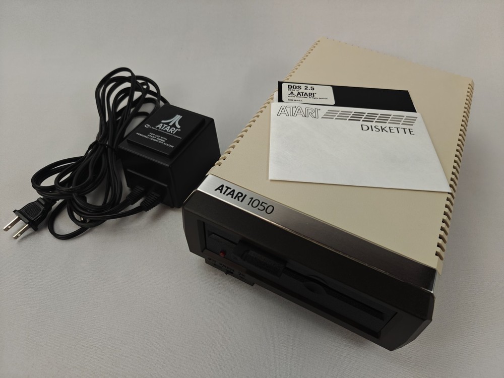 Atari 1050 Disk Drive Excellent Condition Reconditioned Tested + PSU DOS 2.5