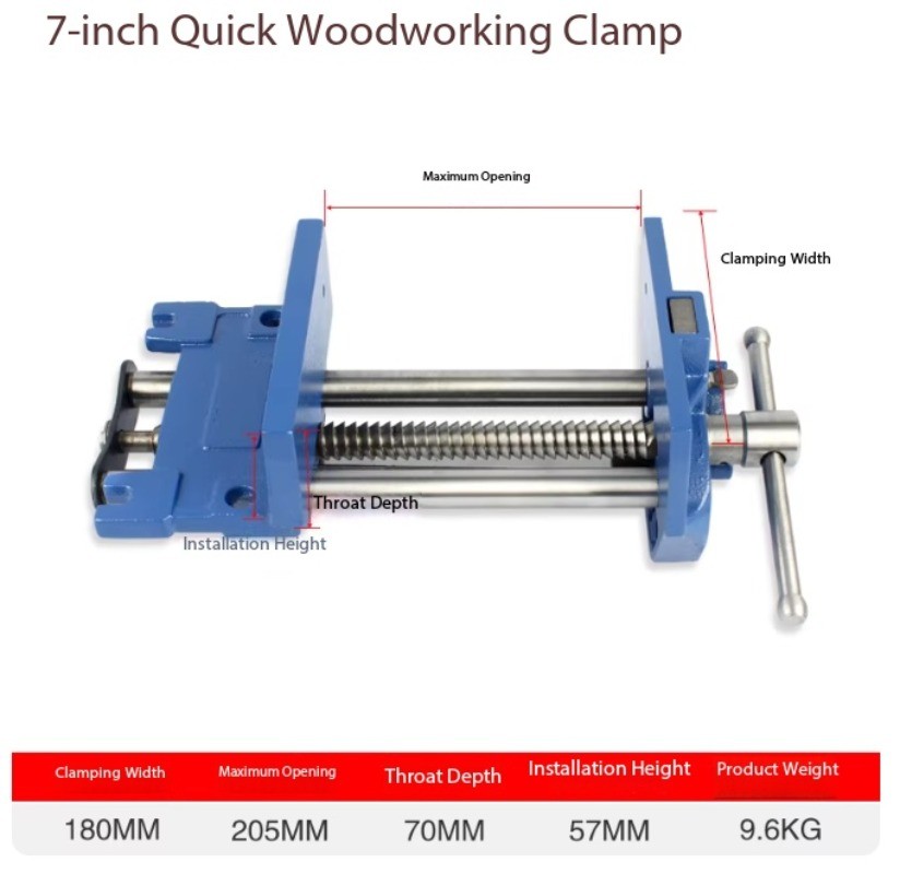 Bench Vise, Quick-Release Vise, Woodworking Vise, Table Vise, Workbench