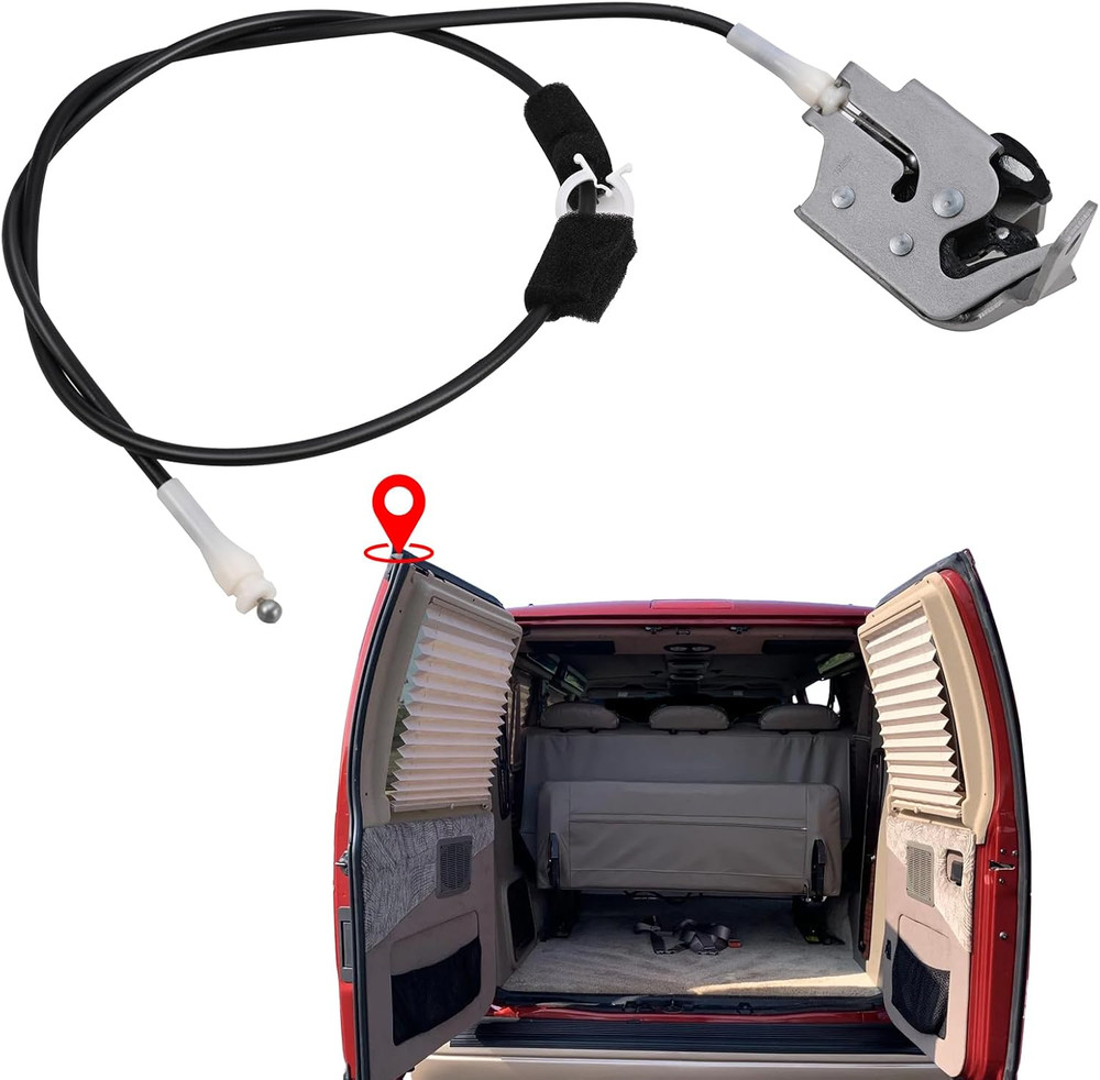 Rear Upper Door Latch Cable for 1992-2009 Ford E150 E250 E350 Cargo Van Driver