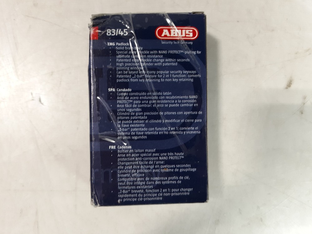 ABUS 83/45 IC-Padlock Solid Brass NANO PROTECT Shackle Patented