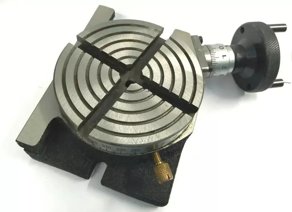 4" 100MM Rotary Table Horizontal Vertical 4 Slots for Milling Machine Regular