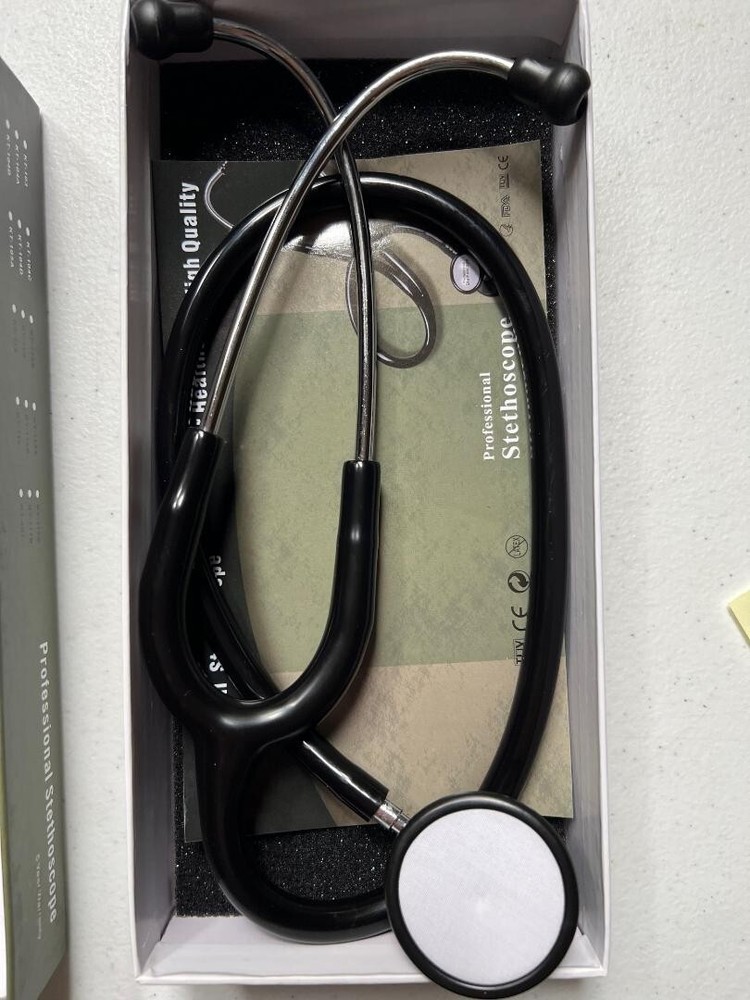 Professional Stethoscope, Black & Sliver