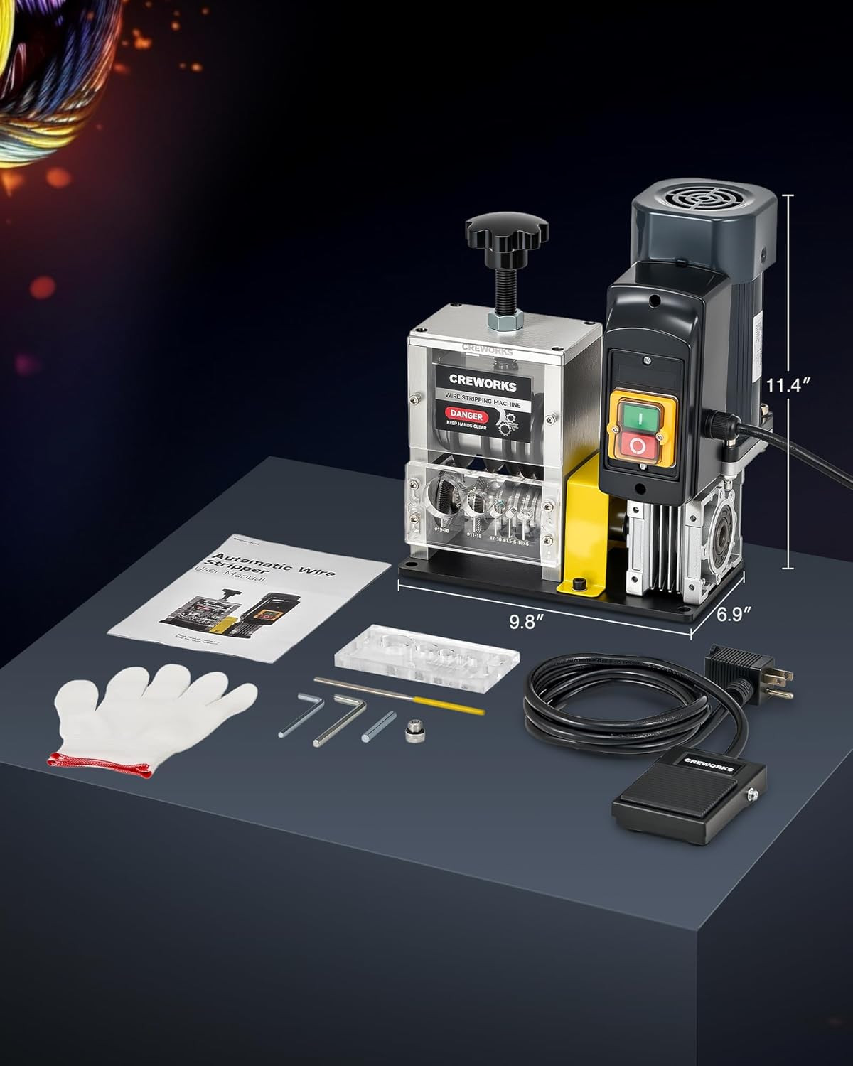 180W Motor Automatic Wire Stripper Machine, 5 Blade Electric Wire Stripping Mach