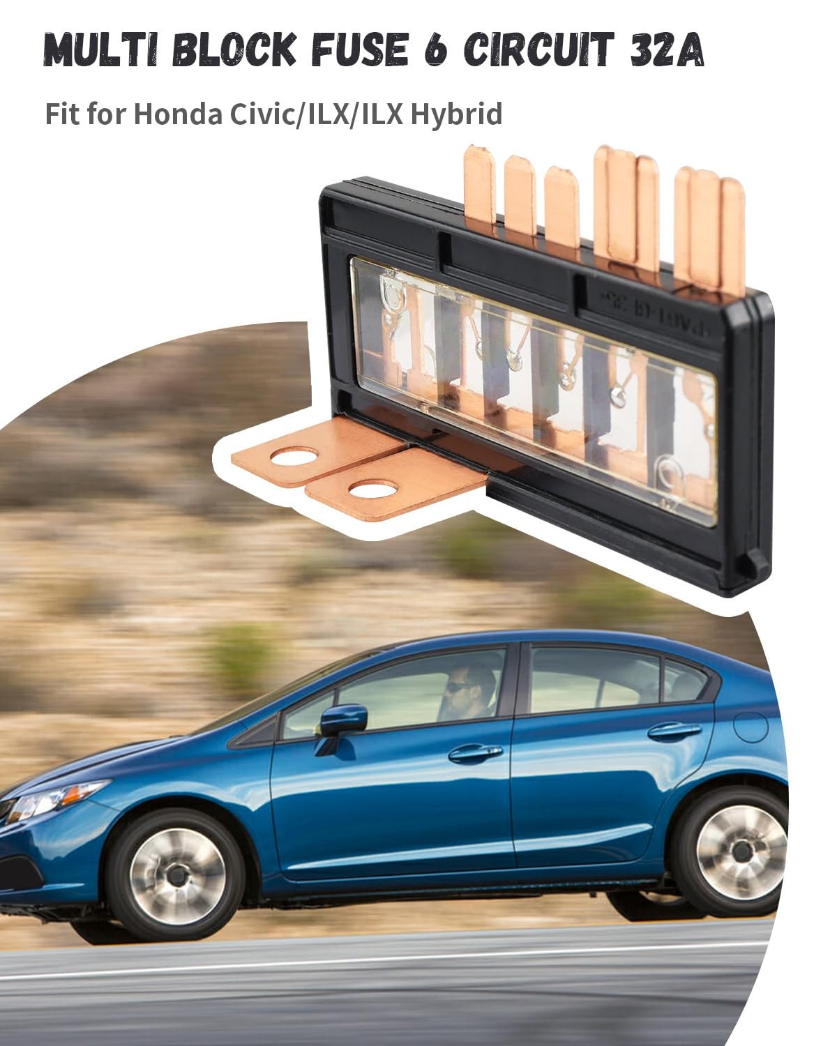 Multi-Fuse Block 38231-TR0-A01 Fit for Civic 2012-2015, 6 Circuit 32A with 2