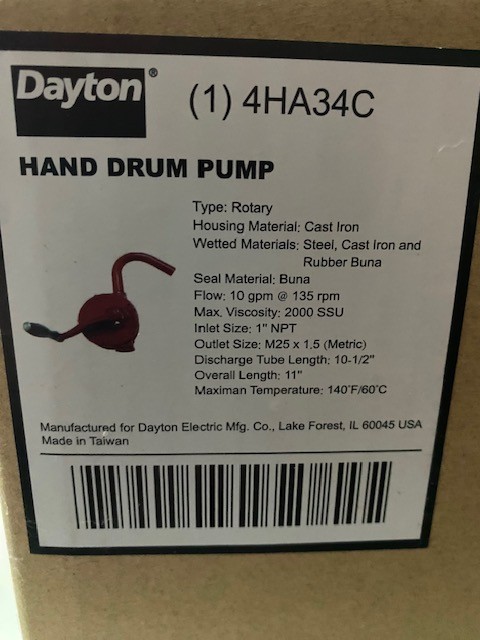 Dayton Rotary Hand Drum Pump