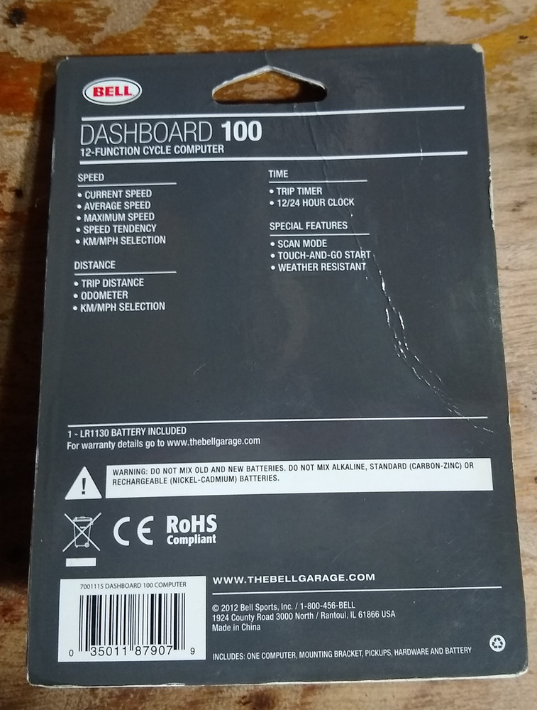 Bell Dashboard 100 12-Function Bicycle Computer Dual Display Scan Mode, New