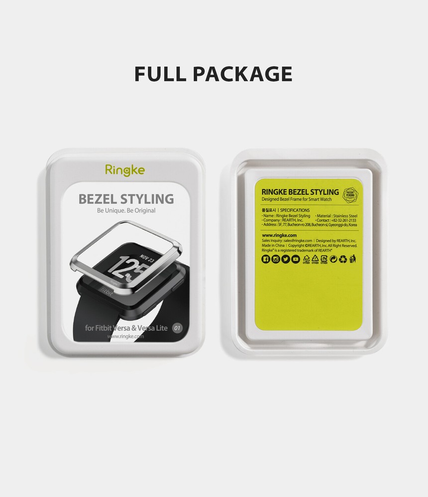 For Fitbit Versa Ringke Bezel Styling Frame Case Cover Stainless Steel Protector