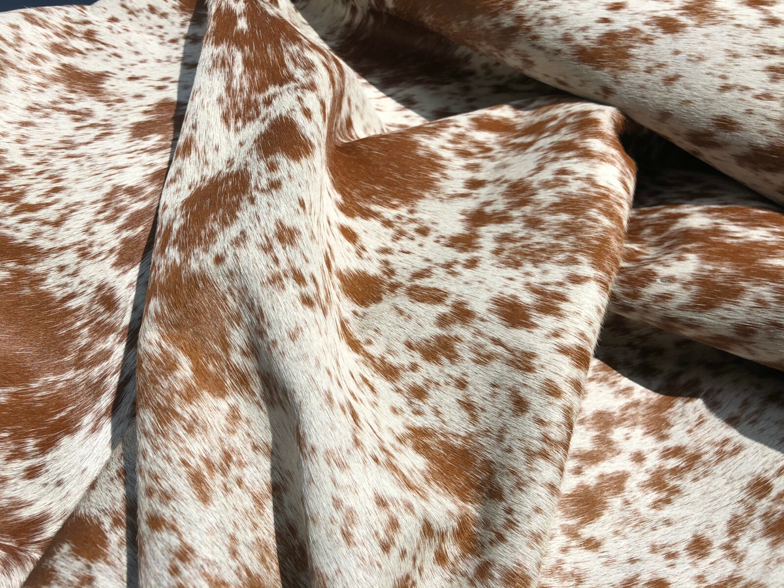 Cowhide Leather Sheets, Brown Salt and Pepper, Hair on Hide , Cut to size