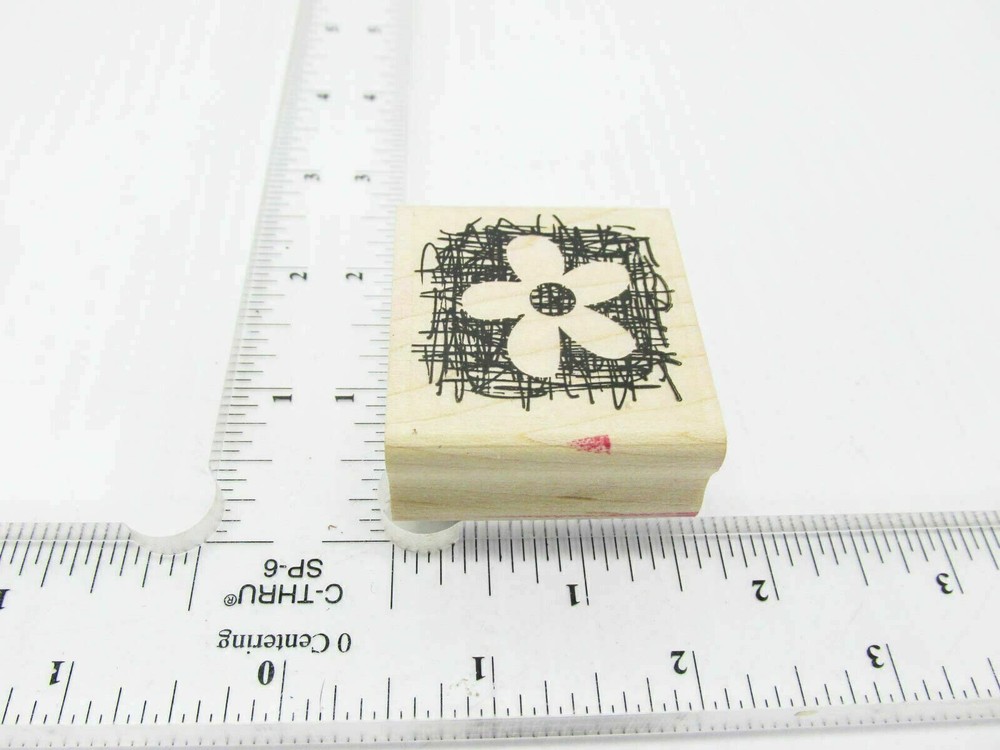 Eraser Rub Flower Rubber Stamp - Stamp Set D397