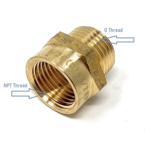 G Thread (Metric BSPP) Male to NPT Female Adapter - Lead Free (1/2" x 1/2")