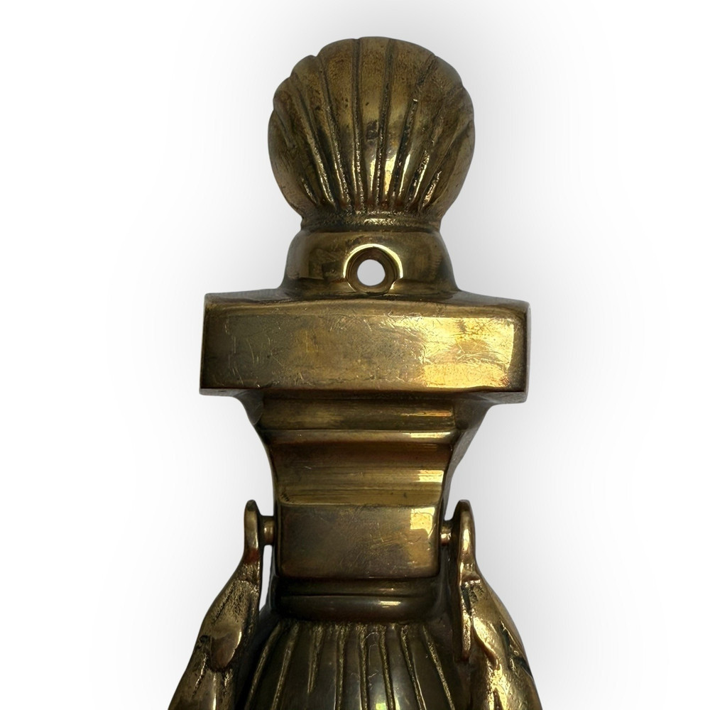 Solid Brass Door Knocker Shell Design Traditional Entry 8.25" Hardware Vintage