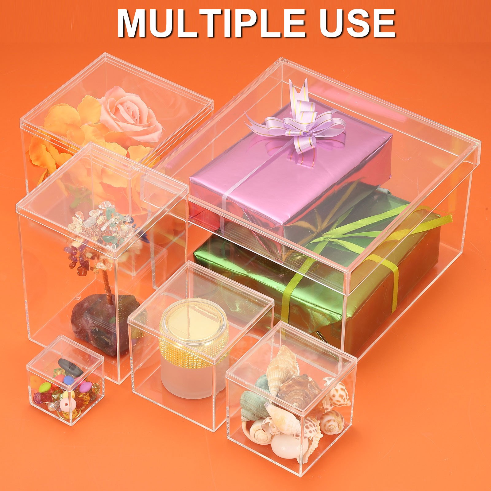 2.95" x 2.95" x 2.95" Acrylic Box with Lid Clear Acrylic Display Boxes