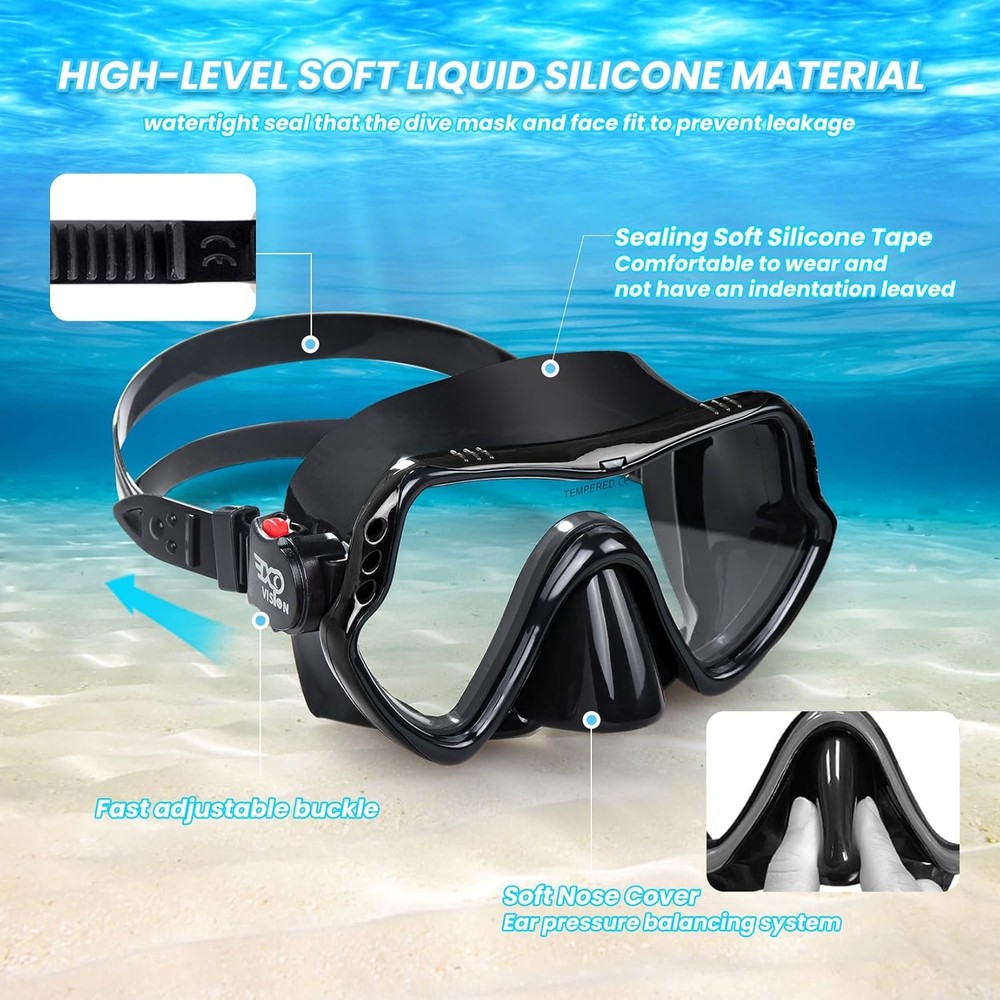 Professional Wide View Snorkel Mask