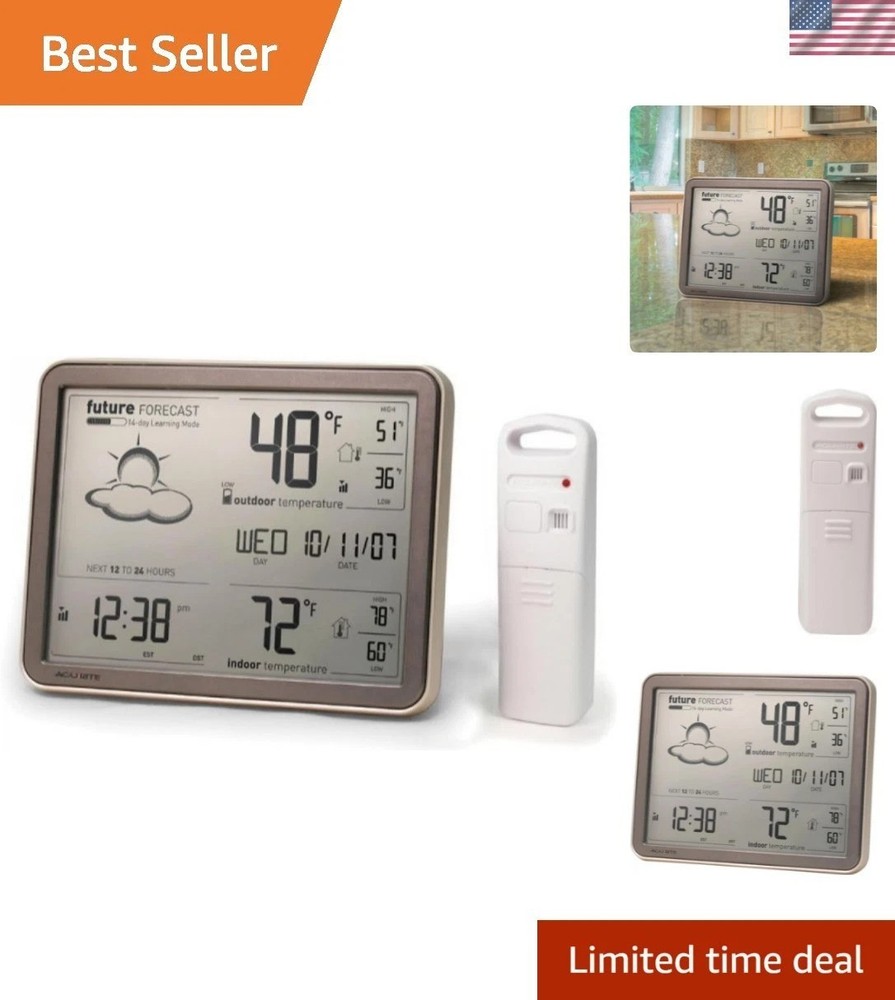 Self-Learning Forecast Wireless Weather Station with Large Display and Atomic...