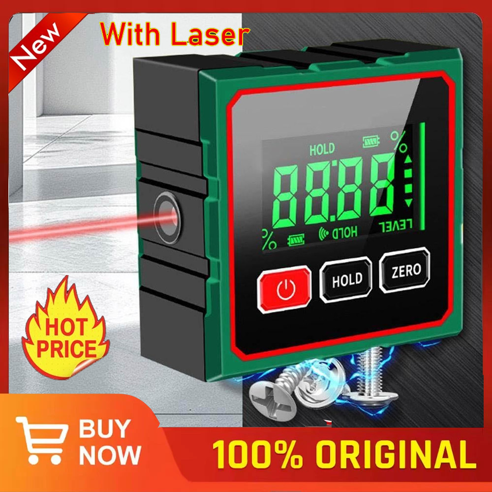 Digital Angle Finder with Electronic Laser 4-Side Magnetic Angle Gauge US