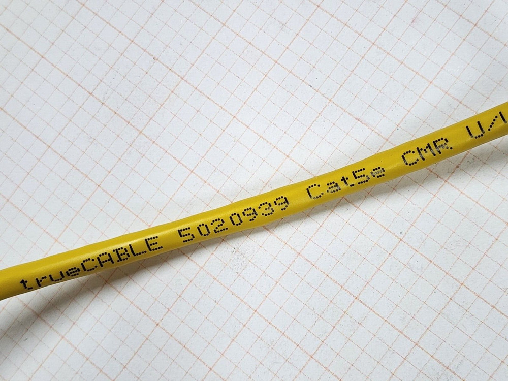 trueCable CAT5E UTP 350MHz Ethernet Network Cable CMR Riser Yellow/100ft