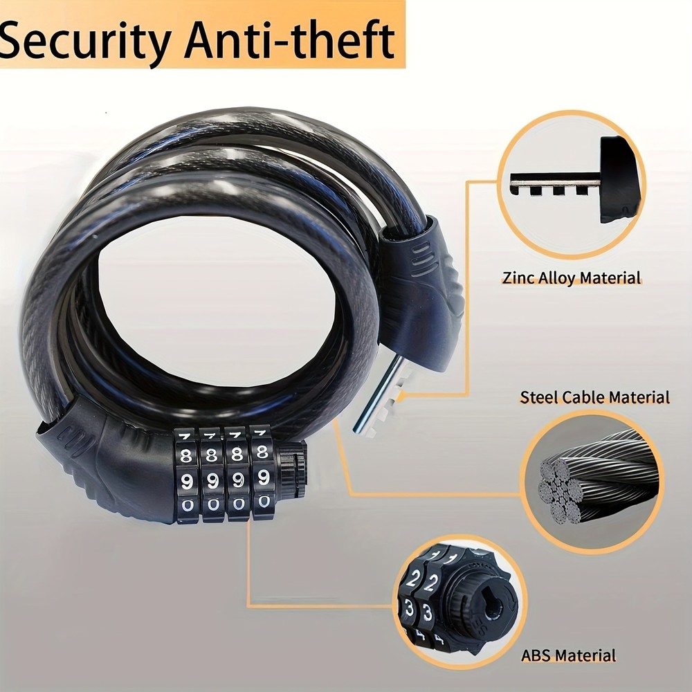 Combination Cable Lock - Anti-Theft for Bikes & Gear