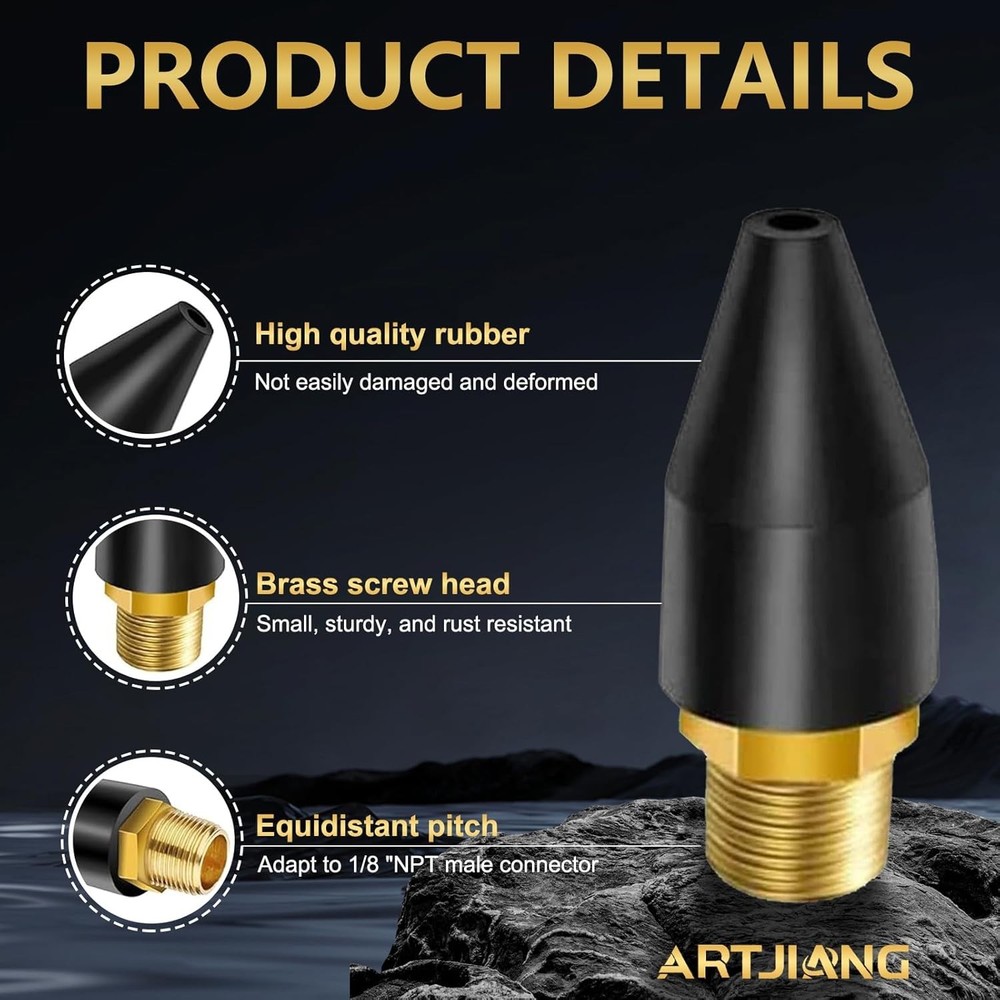 Quality 8PCS Black Air Tool Nozzle Tips - Efficient & Durable