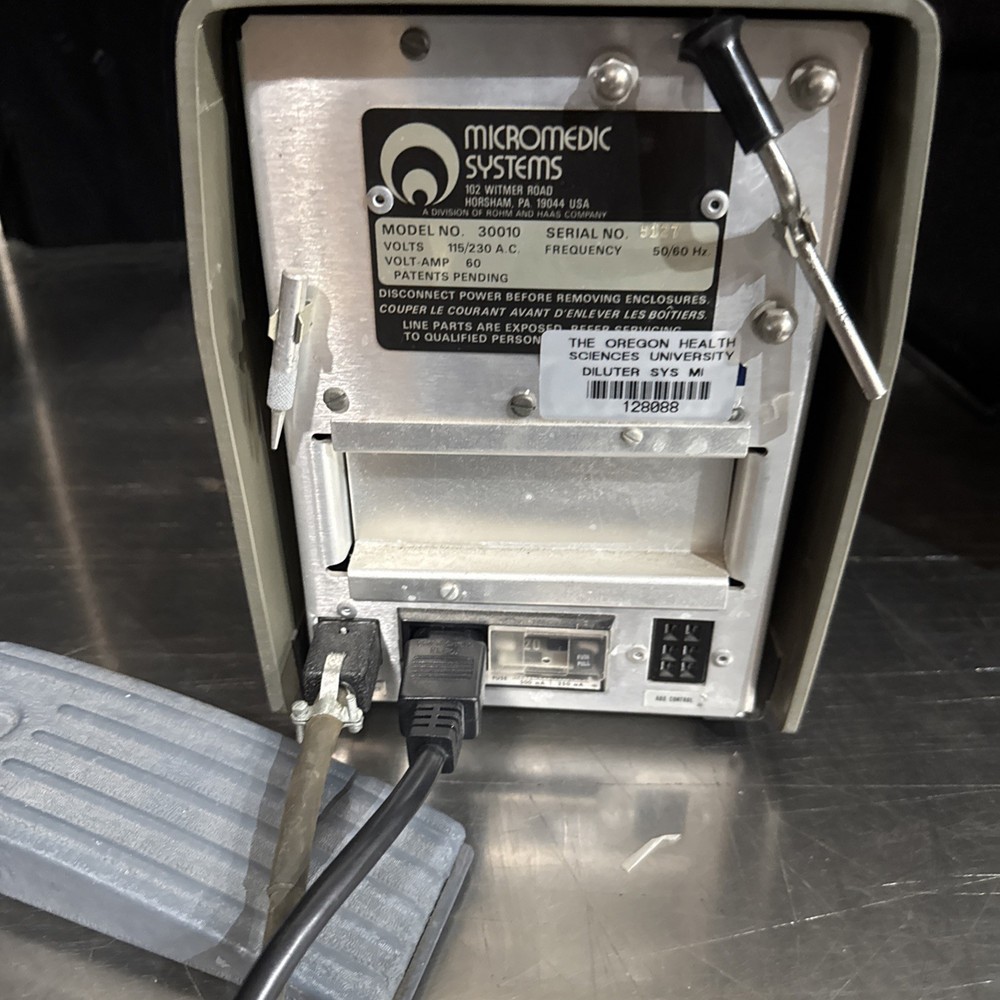 MICROMEDIC SYSTEMS AP AUTOMATIC Diluter MODEL 30010