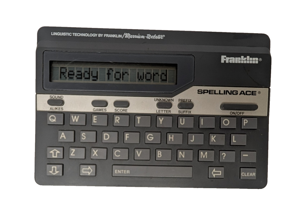 FRANKLIN SPELLING ACE MERRIAM-WEBSTER SPELL CHECKER MODEL SA-98A GRAY